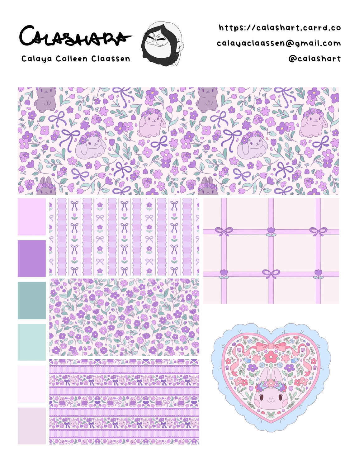 Flowers & Bunnies: Purple Flowers & Bunnies: Purple